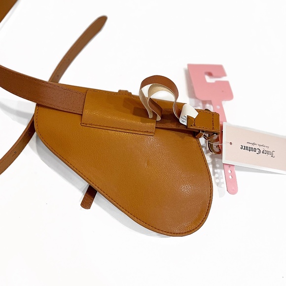NWT Juicy Couture Cognac Belted Saddle Bag/Fanny Pack, Sz Lg/X-Lg - Picture 9 of 16